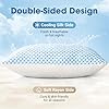 EASELAND Firm Pillow Shredded Memory Foam(Adjustable Loft), Breathable Cooling Bed Pillows Supportive for Side Back Stomach Sleepers Queen Size 2 Pack Blue and White