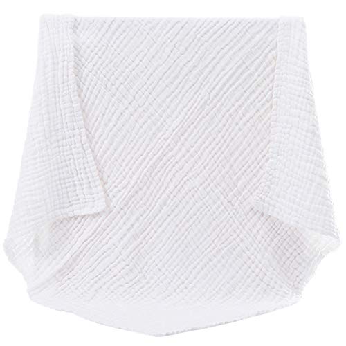 Image of Aablexema Baby Muslin Bath Towels - Set of 2 Large Size 43X43 Inches Swaddle Blanket for Newborn Toddlers Boys Girls (White) (Pack of 2)