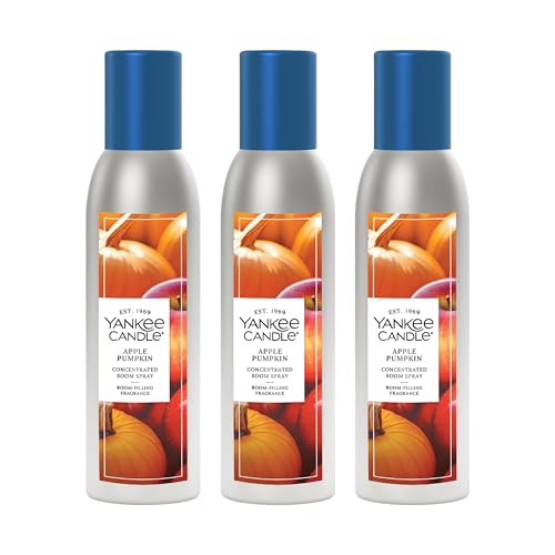 Image of Yankee Candle Concentrated Air Freshener Room Spray, Odor Eliminator for Home, Bathroom, Apple Pumpkin, 1.5 Oz (Pack of 3)