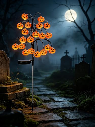 ChayWillow Solar Halloween Pumpkin Tree Stake Lights Outdoor - image 5