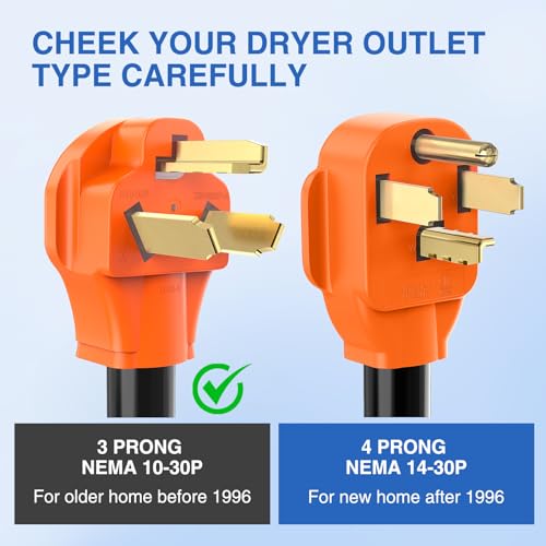 Image of Nilight EV Adapter Cord 30 Amp to 50 Amp 3 Prong Pure Copper Old Dryer Outlet to EV Plug Conversion Heavy Duty 10 Gauge Wire Nema 10-30P to 14-50R 30M /50F for Level 2 EV Using