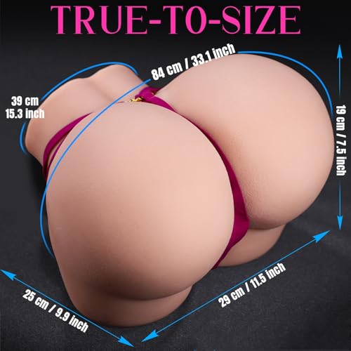 Image of Juicy Peach Sex Dolls Pocket Pussy with 30% Fuller Curved Design Male Masturbator, Upgrade 2-Hole Deeper Vagina and Tighter Anal Sex Toys for Men 3D Lifelike Round Raised Sex Doll Pocket Pussies
