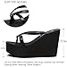 Women's Elastic Lace-Up Slip On Platform Wedge Flip Flop Fashion Round Peep Toe Non-Slip Platform Heighten Clip Toe Flip Flop Summer Leisure Vacation Beach Sandals (9,Black)