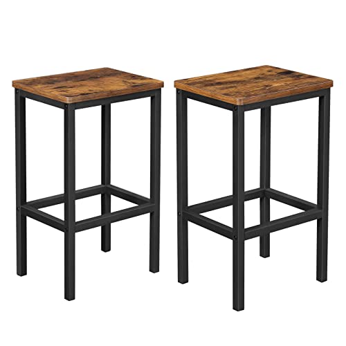 VASAGLE Lot de 2 Chaises de Bar, Tabourets Hauts, sièges, pour Cuisine, Salle à Manger, Salon,...