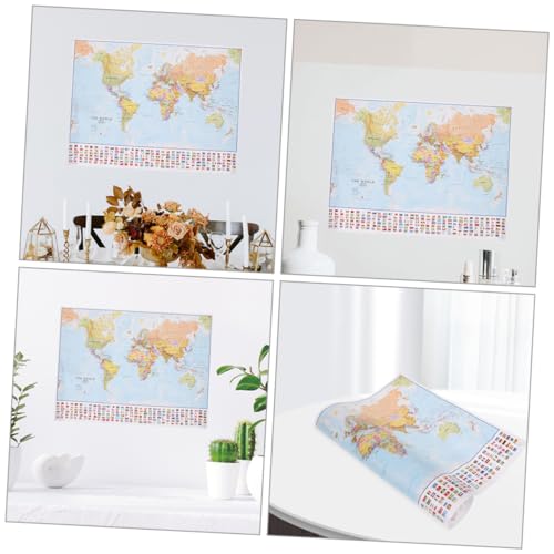 RORPOIR Carte Monde Murale Vintage en Toile Légère Cadre pour Décoration Intérieure Moderne Salon ou Salle de Jeux, Finition Soignée et Design Industriel – vue 9