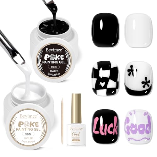 Gel pintura uñas Black & White para arte y decoración miniatura 1