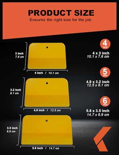 Image of KREFINISH Body Filler Spreaders (4, 5, 6in 15Pieces) - Yellow Reusable Plastic Spreader Auto Body Spreader for Automotive Fillers, Putties, Glazes, Caulks and Paint