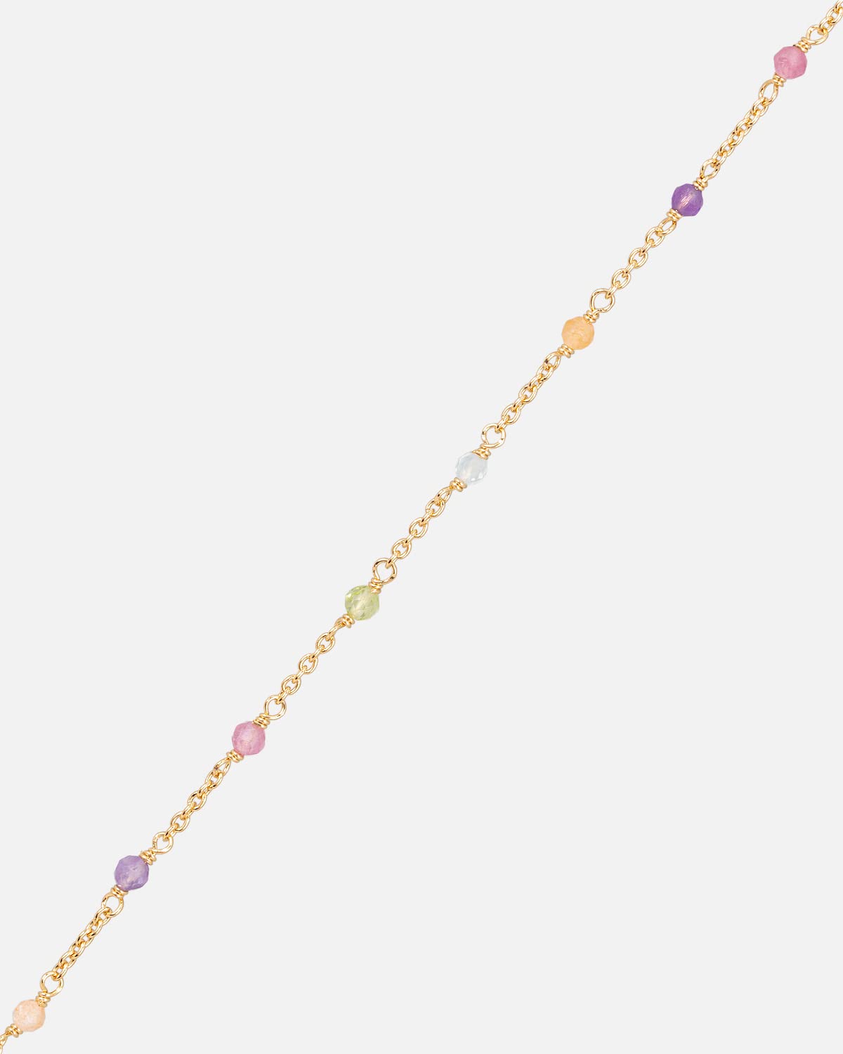 Pernille Corydon Rainbow Bracelet Gold - Gliederarmband Damen mit farbigen Steinen aus Sterling Silber 925 Vergoldet - Länge verstellbar 16-19 cm - b-854-gp