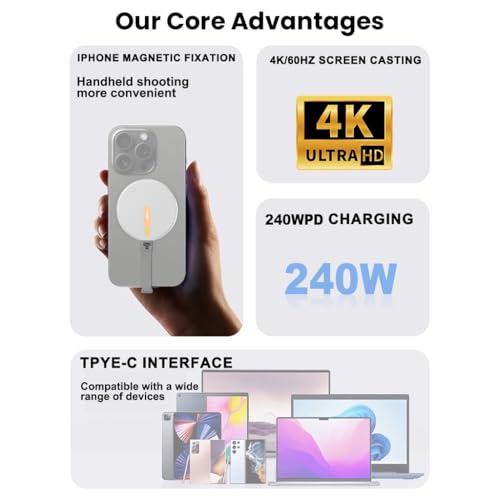 Image of USB4 240W Short U‑Shaped Type‑C to Type‑C FPC Cable, 40Gbps 8K /60Hz PD3.1 Fast Charging for iPhone 17 /16 /15 /15 Pro /15 Pro Max, iPad, MacBook, Laptop, External SSD & Camera Rigs (6cm)