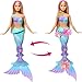 Barbie Mermaid Toy Dolls with Surprise Magic Blooming Flowers Feature, Ombre Tails, Pearl Headband Accessory & Long Blonde Hair with Pink Highlights