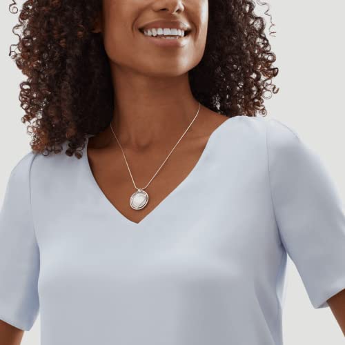 Silpada 'Lighthearted' Natural Mother-of-Pearl Heart Pendant Necklace in Sterling Silver, 18" + 2"4