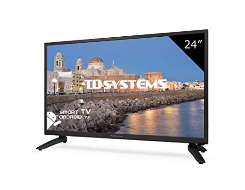 Televisor Led 24 Pulgadas Full HD Smart, TD Systems K24DLH8FS. Resolución 1920 x 1080, HDMI, VGA, 2X USB, Smart TV.
