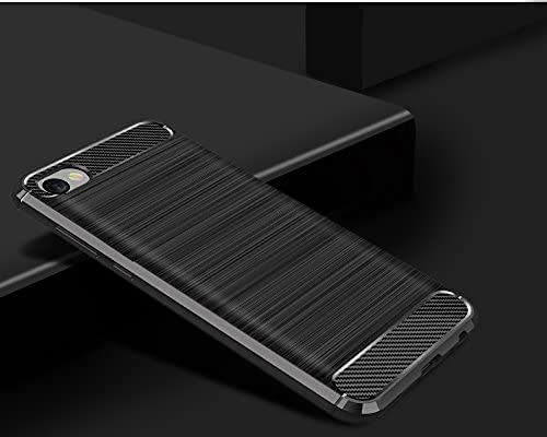 Image of NPRC Hybrid Ultra Slim Protective Case TPU Non-Slip Carbon Fiber Texture Shockproof Case Cover for HTC Desire 12 - Black