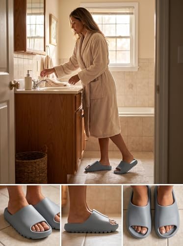 Image of Cloud Slides for Women Men, Unisex Recovery House Slides Indoor Outdoor, Waterproof Shower Shoes for Bathroom, Womens Mens Walking Sandals Comfortable