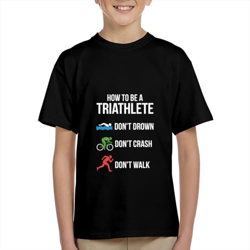 Funny How to Be A Triathlete Triathlon Boys Girls Teens T-Shirt Anime Gift3