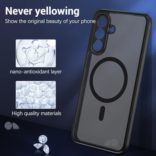 Coque Samsung A56 fine mate givrée noire résistante aux chocs