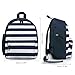Navy Blue and White Stripe Cute Backpack Small Daily Daypack Travel Shoulder Bag with Adjustable Strap Graphic Print
