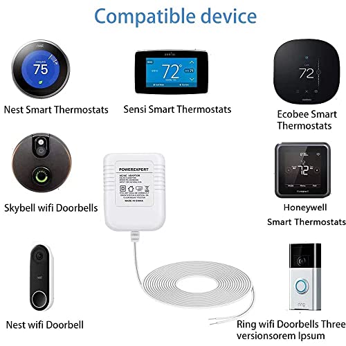 Liansum 24V 500Ma C Wire Adapter For Thermostat And Doorbell Transformer, Compatible With Nest, Ecobee, Sensi, Honeywell, Sensi Smart Wifi Thermostat, Nest Hello Doorbell, Ring Doorbell Supply Cord #TOP3