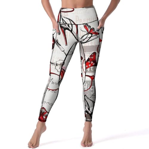 Legging sport rouge taille haute galbant pour yoga et fitness gym S