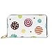 Produktbild JHGFG Mode Handtasche Reißverschluss Brieftasche Niedliche Nahtlose Muster Polka Dot Stoff Telefon Clutch Geldbörse Abendkupplung Blocking Leder Brieftasche Multi Card Organizer