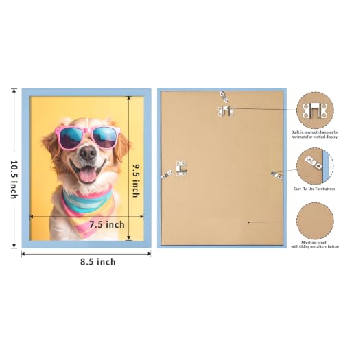 Image of LaVie Home 8x10 Picture Frame for Wall Display, 8x10 Blue Picture Frame with HD Plexiglas, 8 x 10 Poster Frame 1 Pack, Display Frame for Vertical or Horizontal, Classic Collection