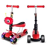 ★ estable y seguro: Nuestro diseño único de 3 ruedas ofrece a los niños una patada scooter de la estabilidad y la seguridad.-Planta baja a gran cubierta y 3 diseños de llantas que montar fácil y divertido para los niños de todos los niveles.Lean-to-Steer mecanismo y fácil de usar traseras de freno de seguridad de diseño ayudan a los niños mantienen seguros en todo momento.