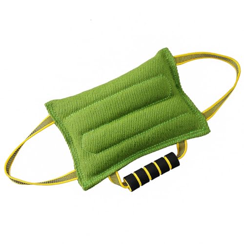 Hrlace Hundebisskissen 26 x 19cm, 3 Griffe, Kauspielzeug für Hunde, zum Trainieren und Spielen, Gelb