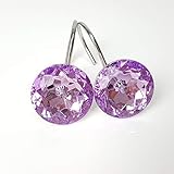 Xshelley Acrylic Diamond Shower Curtain Hooks Rings - Cute Crystal Gems Bling Rhinestones Bath Bathroom Accessories Set of 12pcs (Purple)