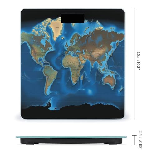Báscula Digital de Baño con Mapa Mundial Impreso miniatura 2