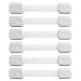 littlejian-6 Packs Child Safety Locks-Baby Lock for Child Proof Cabinet,Drawer,Refrigerator,Doors and Appliance-Easy to install-Uses 3M Adhesive with Adjustable Strap and Latch System
