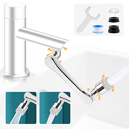Preisvergleich Produktbild Drehbarer Wasserhahn Aufsatz, 1080 Schwenkbarer Wasserhahn Strahlregler, 1080° Drehbarer Multifunktionaler Verlängerungshahn, Wasserhahn-Verlängerung, Faucet Extender,2 Wasserauslassmodi für Küche Bad