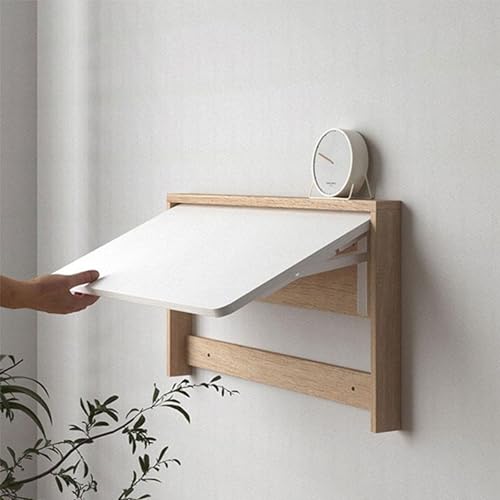 Bureau pliable mural petit espace table rabattable beige 33x19 - 6
