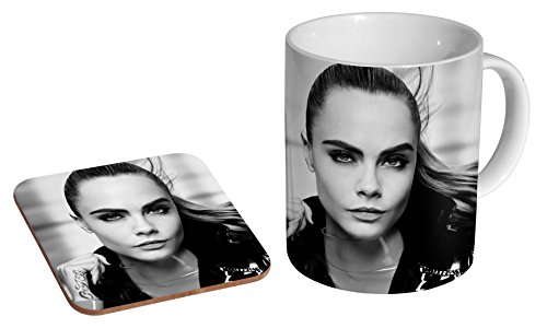Bild: Cara Delevingne BW Face Keramik-Kaffeetasse + Untersetzer Geschenkset f�r 13,74 EUR bei amazon.de
