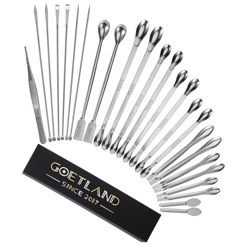 Spatule de laboratoire Goetland lot de 25 en acier inoxydable 304 avec cuillère doseuse
