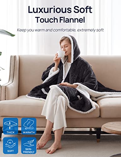 Westinghouse Electric Heated Throw Blanket, 6 Heating Levels, 50x60 Inches, Beige & Grey
