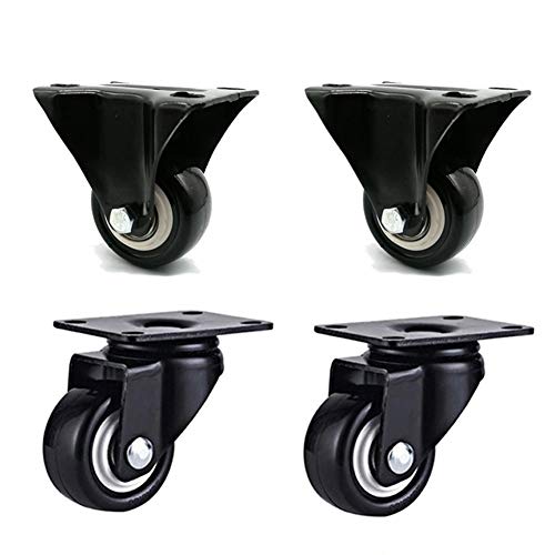 Ruedas, Ruedas giratorias de Alta Capacidad de Carga de 2 Pulgadas de PU, Ruedas direionales y universales para carros de Muebles, ferretería Industrial y para el hogar.