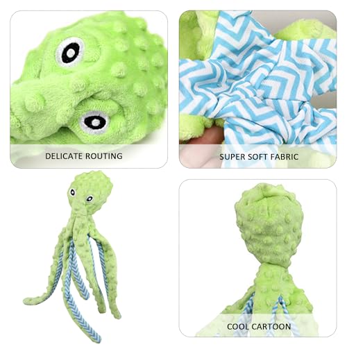 YSDYY 1 Stück Octopus Hundespielzeug, Hund Plüschtier, Hundegeräuschspielzeug, Spielzeug, wenn Ihr Hund gelangweilt ist, Quietschendes Hundespielzeug für große Hunde (Grün)