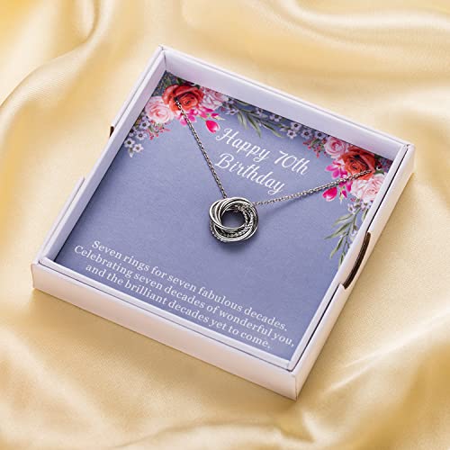 Balabelle Birthday Gifts For Women, 30Th 40Th 50Th 60Th 70Th 80Th 90Th Birthday Gifts For Women Friends, Happy Birthday Necklace 925 Sterling Silver Circle Necklace, Birthday Jewelry For Women (70Th) #TOP4