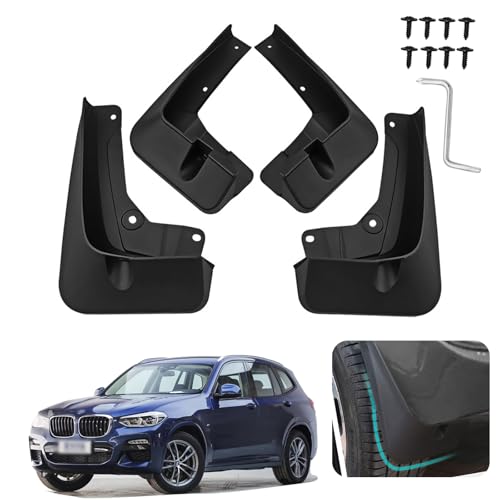 Image of Custom Fit for Mud Flaps 2018-2024 BMW X3 30i 30e M40i / 2020-2024 BMW X3 M, G01 Mud Splash Guard Front and Rear 4-PC Set