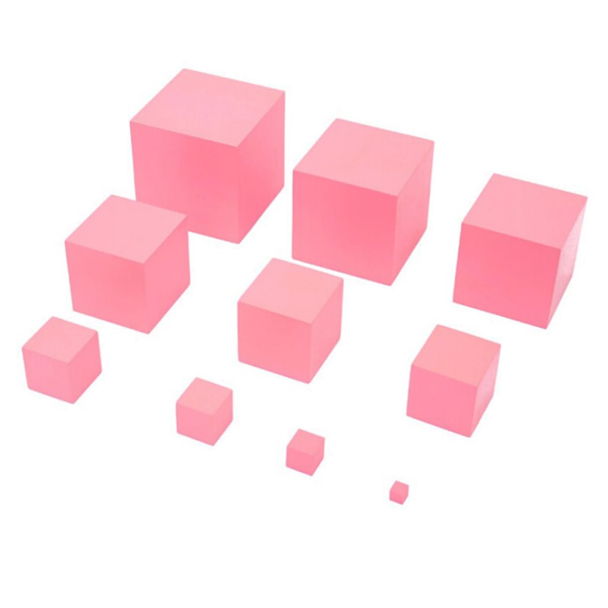 Hohopeti Pink Tower 10 Piece Wooden Montessori Learning Toy for Kids