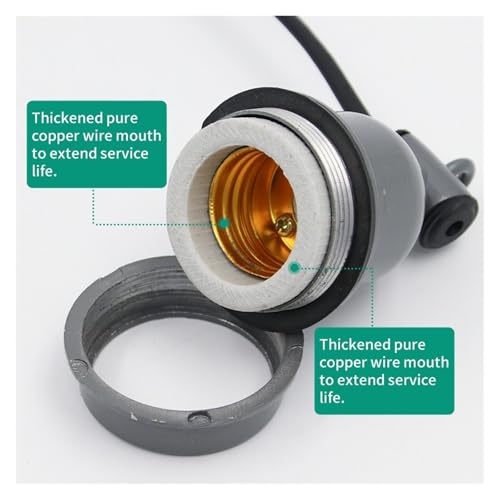 Support de lampe chauffante E27 anti-brûlure avec cordon pour reptile