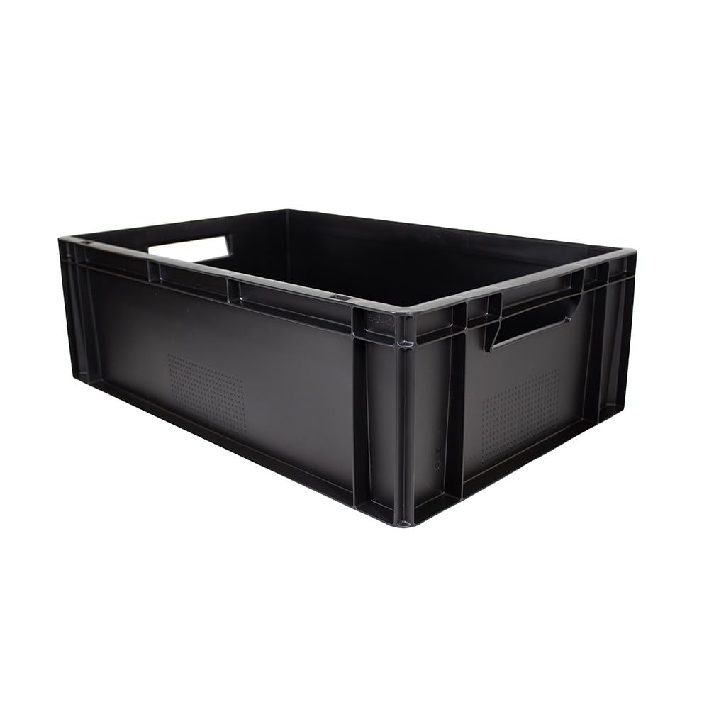 Box and beyond - Bac Gerbable - 60 x 40 x 20 cm - 40L - Charge 20 kg - Plastique Noir - Stockage, Rangement, Outils, Bricolage - Résistant - Réutilisable - Garage, Cave, Buanderie