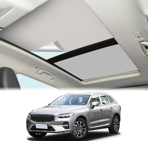LAST CALL Foldable Sunroof Sunshade Compatible for Volvo 2018-2024 XC60 Accessories, UV and Heat Reflective Roof Sunshade for XC60 Accessories Sunroof Shade (Beige)