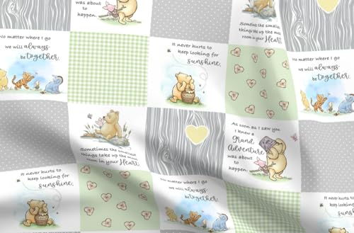 Spoonflower Fabric - Pooh Cheater Quilt Nursery...