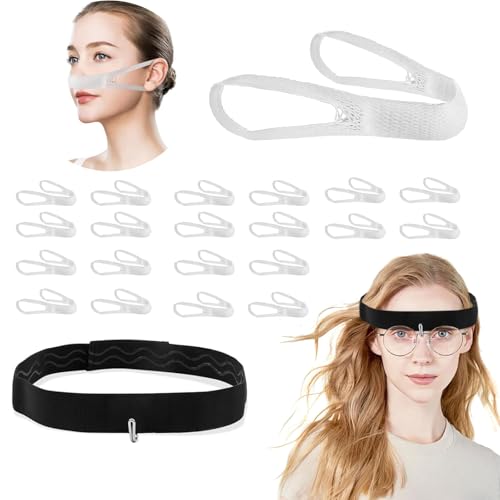 LKLKKC 伸縮鼻包帯、鼻外科用鼻包帯ホルダー + 鼻形成術、メガネホルダー、ワンサイズ、21カウント、1E+2グラム 20個