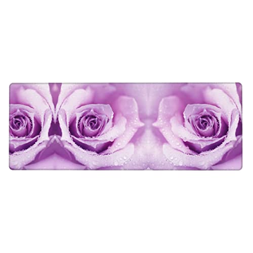 Tapis de souris de jeu XXL motif roses violettes pour le bureau