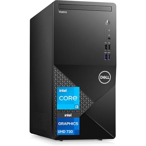 Dell Vostro 3910 Tower Business Desktop Computer, 12th Gen Intel 4-Core i3-12100 (Beat i5-11500T), 64GB RAM, 1TB PCIe SSD, Ultra-Quiet Design, WiFi 6, Bluetooth, DisplayPort, HDMI, Windows 11 Pro