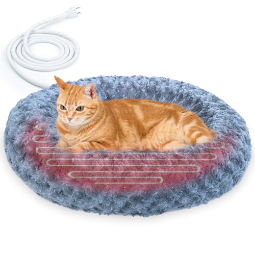 Heated Cat Beds for Indoor Cats Warming Cat Beds Super Soft Machi...