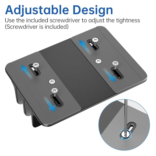 Image of Vertical Laptop Stand for Desk Aluminum Book Holder with Adjustable Double Slot Desktop Accessories for MacBook Pro /Air Gaming Laptops, Black
