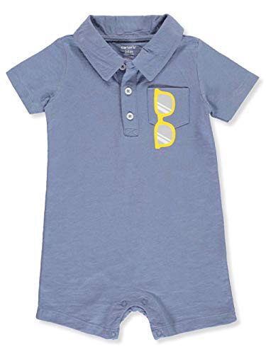 Barboteuse col polo Carter's bleu sauteur bébé coton motif lunettes de soleil